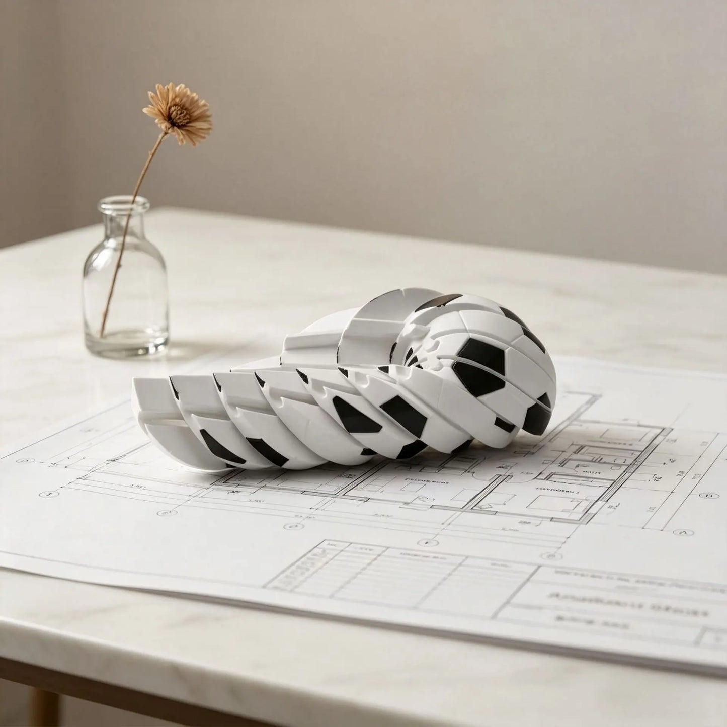 3D Printed Transforming Soccer Ball Fidget Toy Stress Relief Desk Ornament