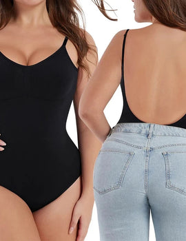 Low Back shapewear Bodysuit Women Waist Trainer Body Shaper Thong Dupes Shaping Corset Tops Body and Backless Bra