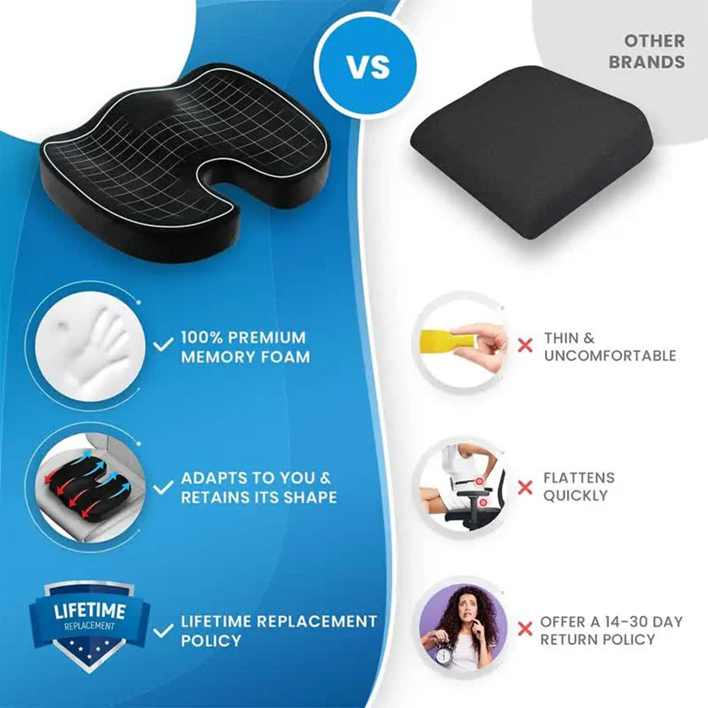 Seat Cushion Office Chair Cushions Pillow Memory Foam Pad Back Pain Relief Cushion Car Office Hip Support Massage Cushion