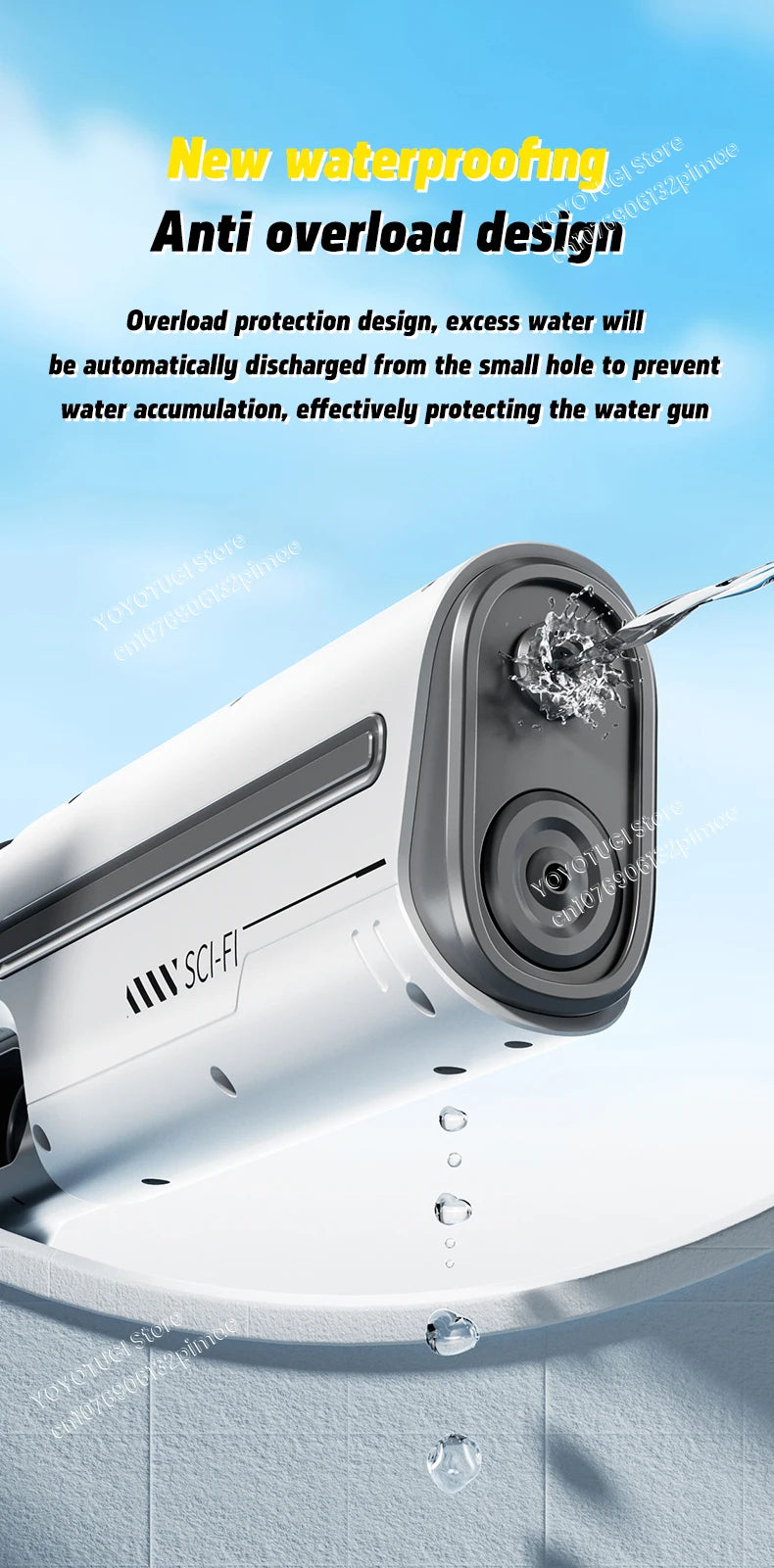 Fully Automatic Water Storage Gun Large Capacity Electric Water Absorbing Water Blaster