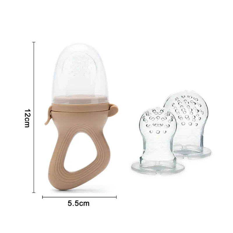 Silicone  Fruit Feeder with Cover  Nipple Fresh Food Vegetable Supplement Soother Nibbler Feeding Teething Pacifier