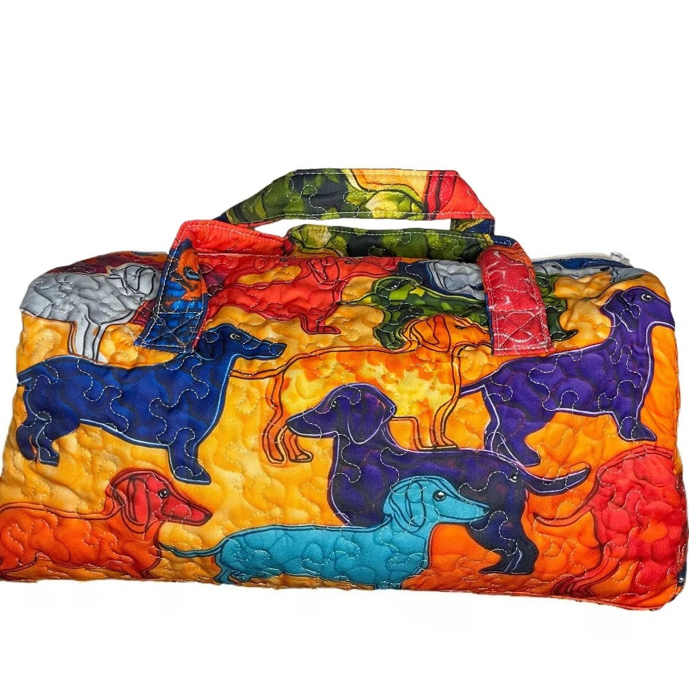 Quilted 3D Printed Cactus Floral Travel Duffel Bag Lightweight Polyester Spacious Carry-On Bag for Weekend Trips Gym Vacation