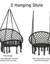 Nordic Style Round Hammock Swing Chair Safety Hanging Hammock Rope Hanging Garden Seat Beige Knitting Rope Swing Balcony Chair