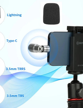 Smartphone Microphone Omnidirectional Condenser Portable Mini Mic Plug and Play for PC Camera Streaming Blogger Vlog