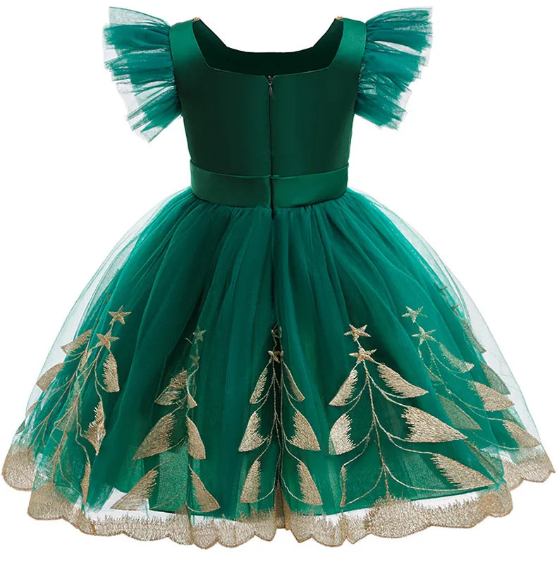 Christmas Green Princess Party Gown Formal Evening Dress