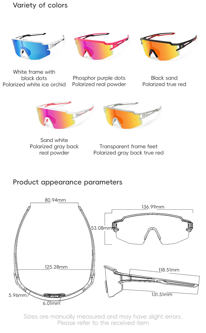 Bike Glasses Polarized UV400 Sun Protection Bicycle Goggles Boys Girls Sports Running MTB Road Sunglasses