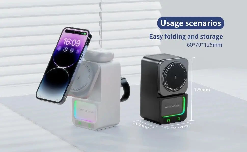 Bluetooth speaker charger with five in one speaker and wireless fast charging suitable for Apple Aeries phones/headphones/watche