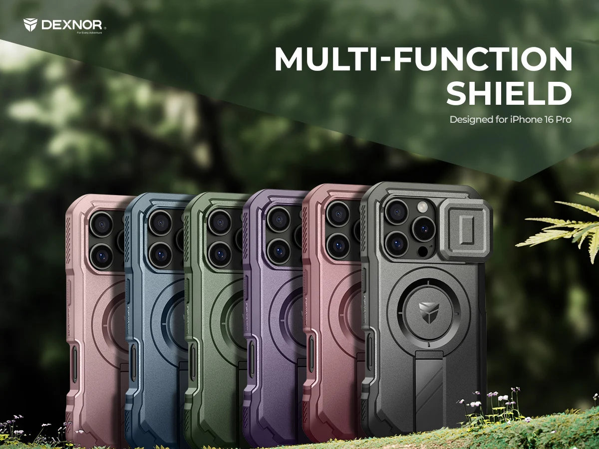 For iPhone 16 Pro Case with MagSafe Rugged Armor Shockproof  with Built-in Sliding Camera Cover Built-in Screen Protector holder
