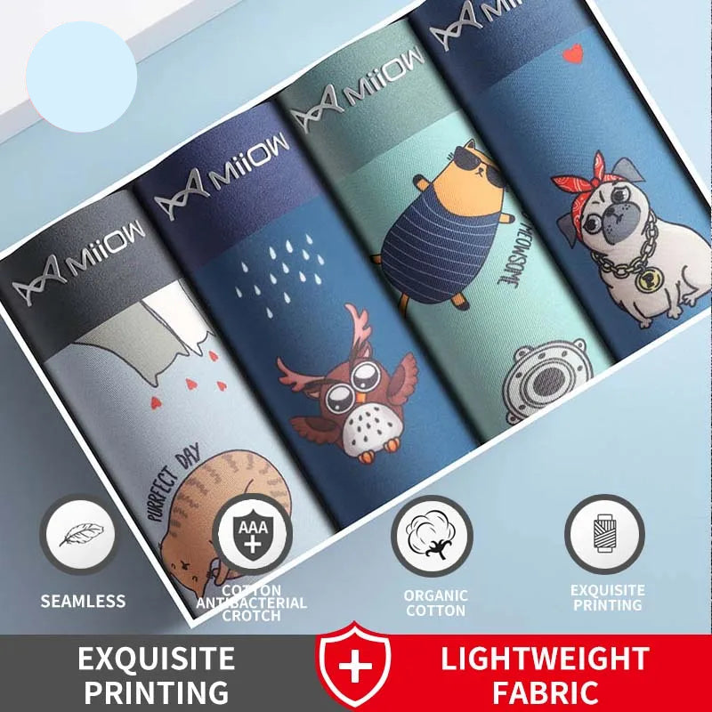 Men’s Funny Boxer Panties – 3-Pack Cotton Underwear