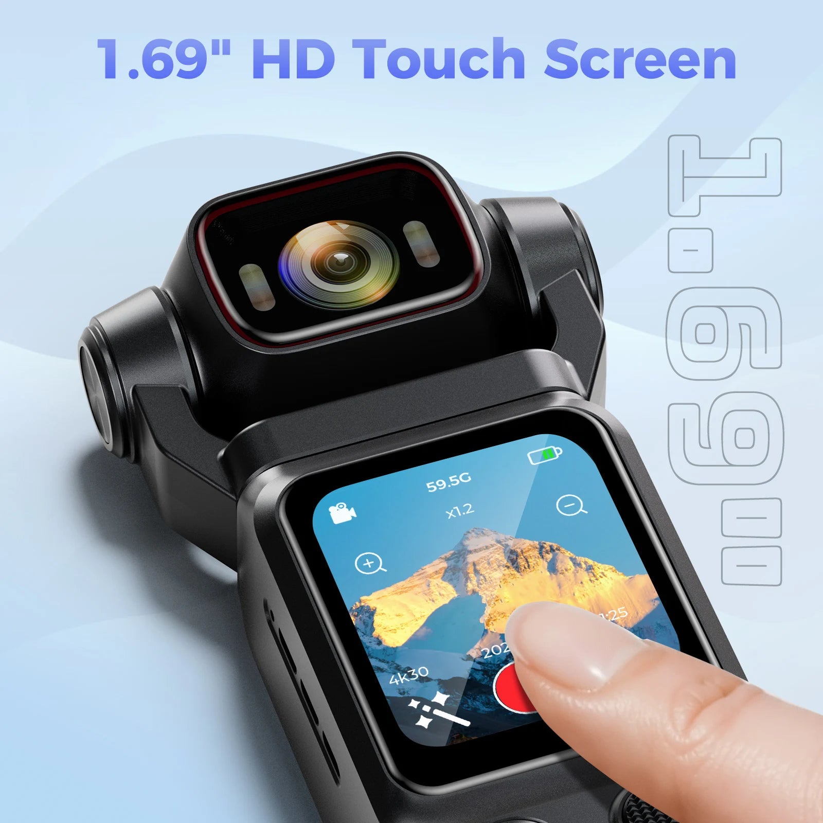 Pocket Action Camera 4K Moto Recording BodyCam 1.69