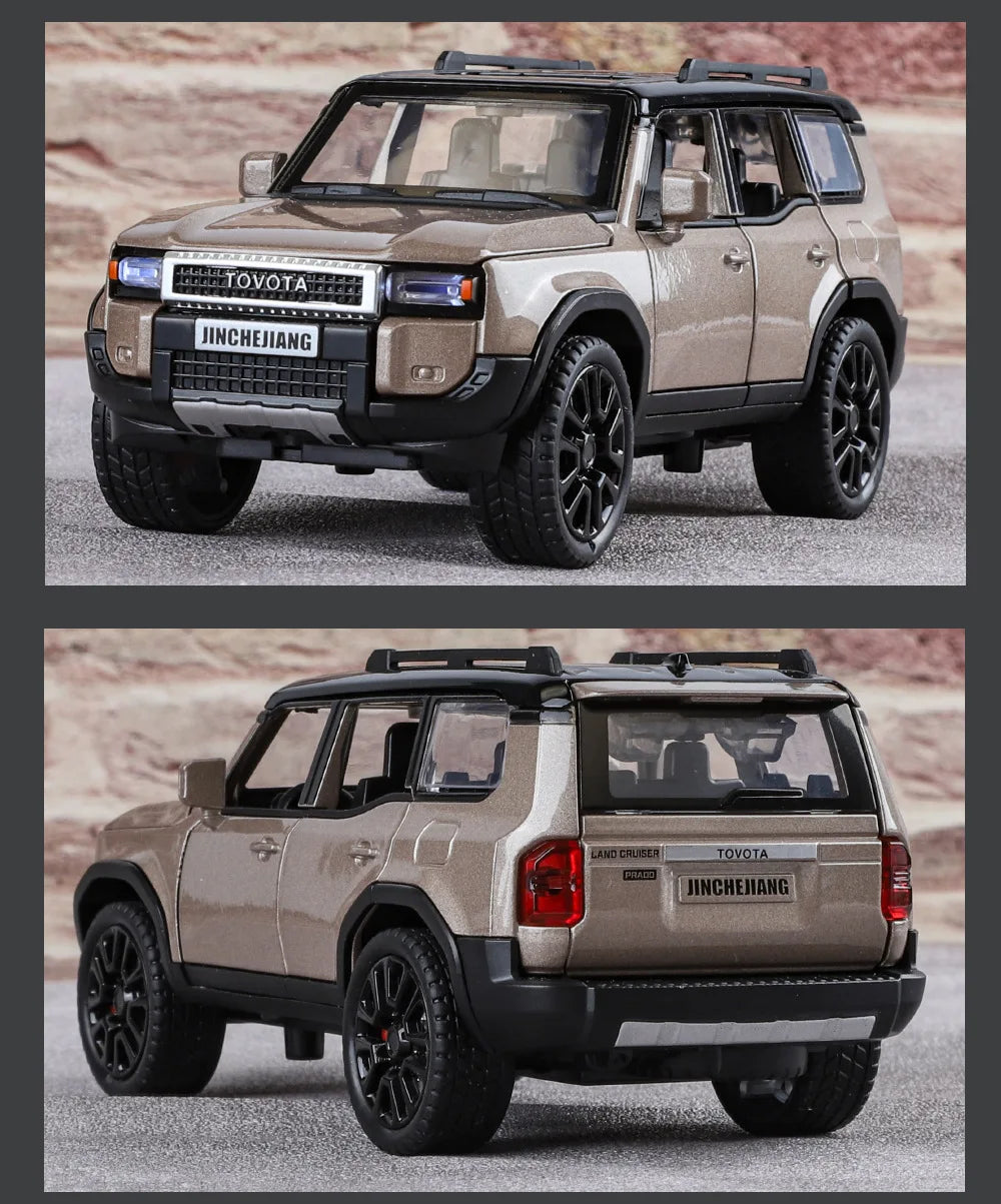 1/32 PRADO Land Cruiser Alloy Car Model Diecast Metal Off-road Vehicle Car Model Simulation Sound and Light Toy Gift