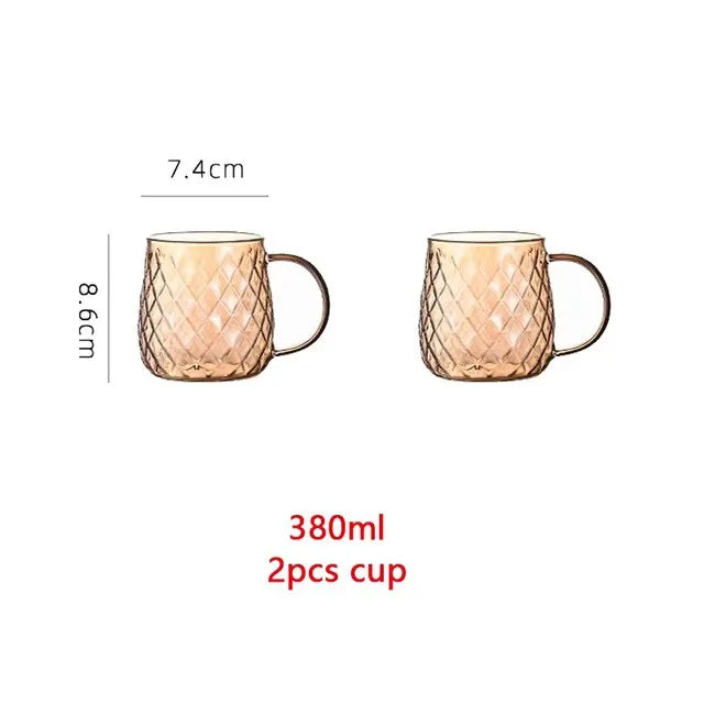 1/1.5/1.8L Amber Teapot Kettle With Bamboo Cover High Borosilicate Glass Cold Water Kettle Bottles Diamond Scented Tea Teaware