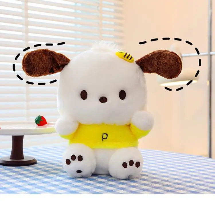 Cartoon Sanrio Pochacco Plush Toy Soft Stuffed Doll Cute Sofa Cushion Bedroom Decoration  Soothing Pillow  Anime Gift