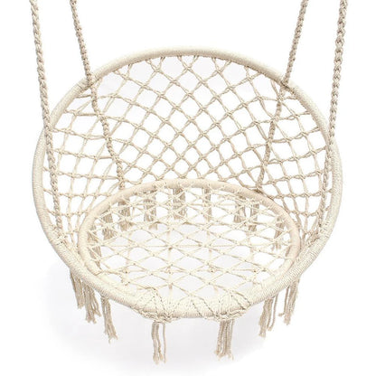 Nordic Style Hammock Chair Tassels Dreamy Round Hanging Chair Cotton Rope Macrame Swing Chairs