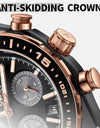 Casual Fashion Waterproof Luminous 24 Hours Date Display Stainless Steel Strap Wristwatch