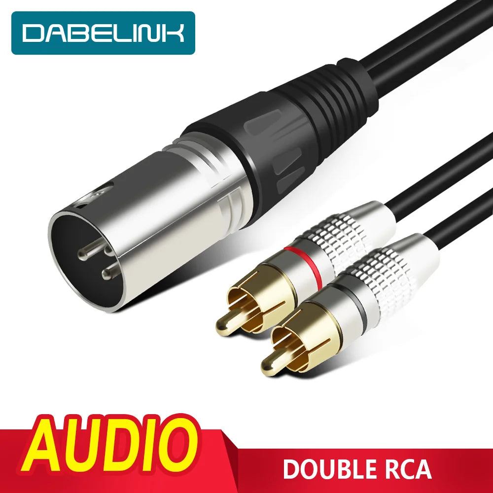 XLR to RCA Cable RCA Male to XLR 3 Pin Cannon Female Audio Video Cable for Amplifier Mixing Plug Cable 1m 1.5m 2m 3m 5m 8m