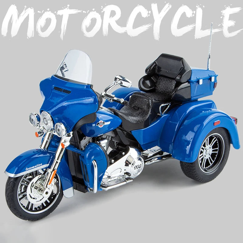 1:9 Tri Glide CVO 2021 Alloy Die Cast Motorcycle Model Toy Vehicle Collection Sound and Light Off Road Autocycle Toys Car
