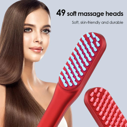 1Pcs Negative Ion Electric Massage Comb Head Massager Scalp Red Blue Light Hair Care Comb Helping to Improve Hair Problems