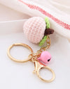 5 Pcs Handmade Weaving Keychain Wool Crochet Unique Knitted Pendant Keyring Strawberry Watermelon Orange Pendant Key Chain Gifts