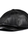 Spring Genuine Leather Hat Cap Cowhide Beret Warm  Cotton Men Padding Brand Brown/Black Duck Hat