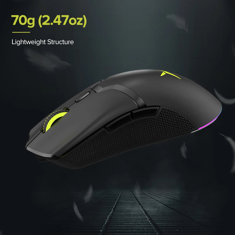 RGB 2.4Ghz Wireless Gaming Mouse Dual Mode 16000 DPI Lightweight Ergonomic 1000Hz Mice with Soft rope Cable