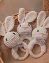 Baby Rattle Crochet Amigurumi Bunny Rattle Bell Newborn Knitting Gym Toy Educational Teether Baby Mobile Rattle Toy 0-12 Months