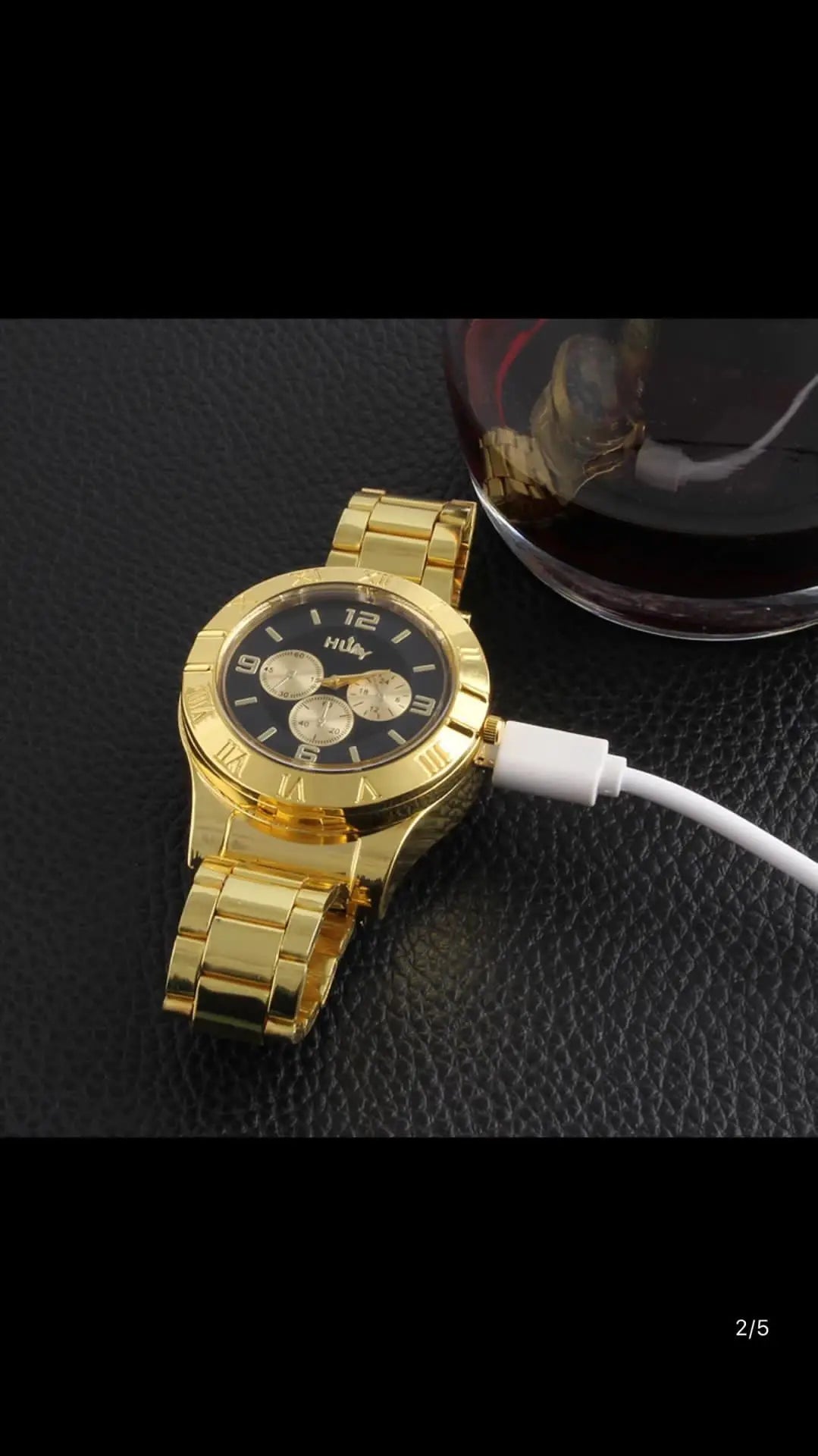 Watch Inflatable Lighter Fashion Metal Gas Windproof Portable Open Flame Lighter Smoking Cool Personality Gift