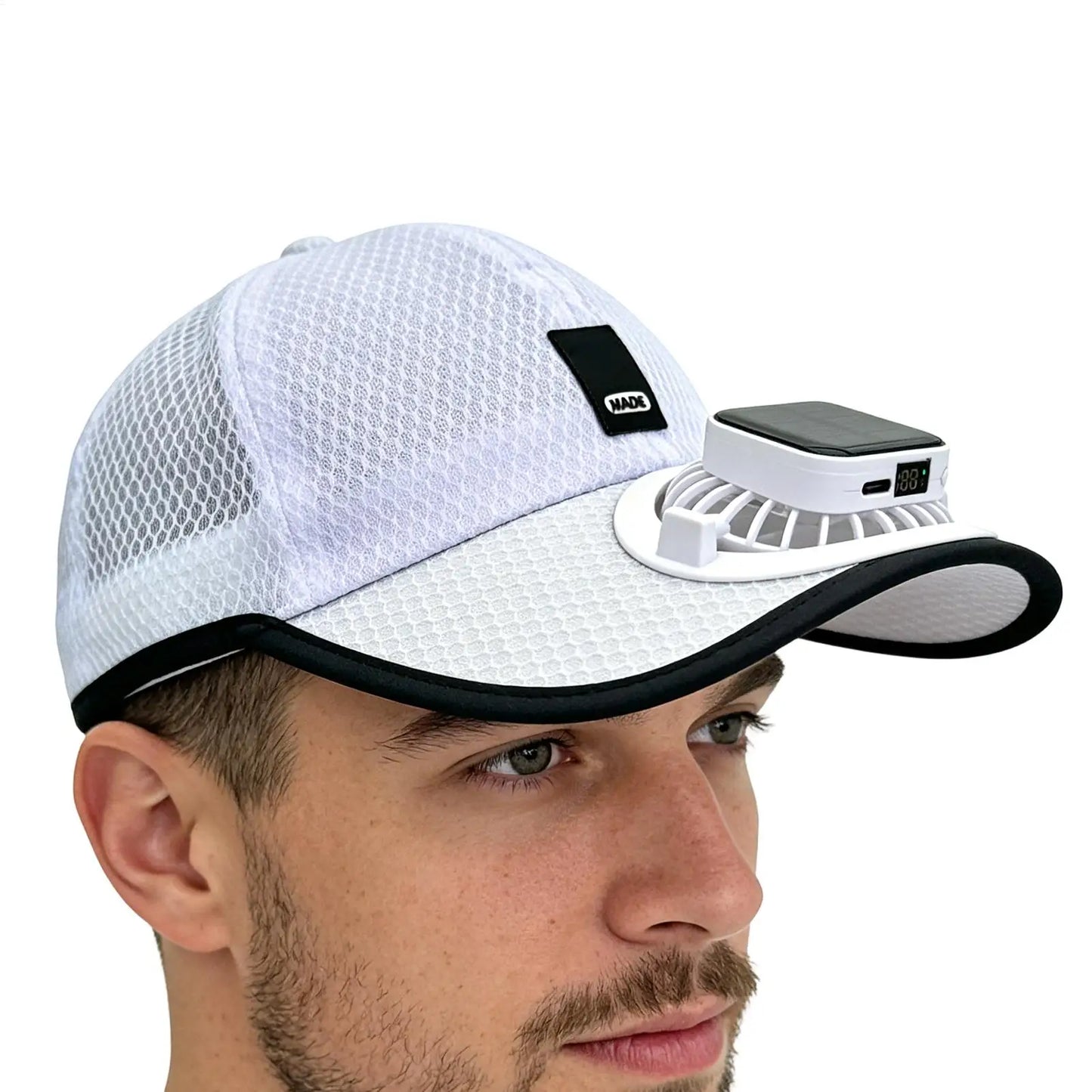 Wide Brim Solar Fan Hat With USB Charging