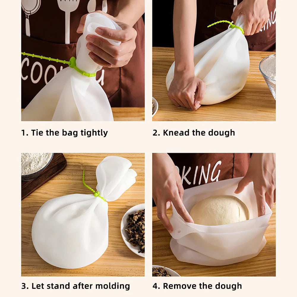 1.5KG Silicone Kneading Dough Bag Flour Mixer Bag Baking Bags Versatile Dough Mixer for Bread Pastry Pizza Kitchen Tools