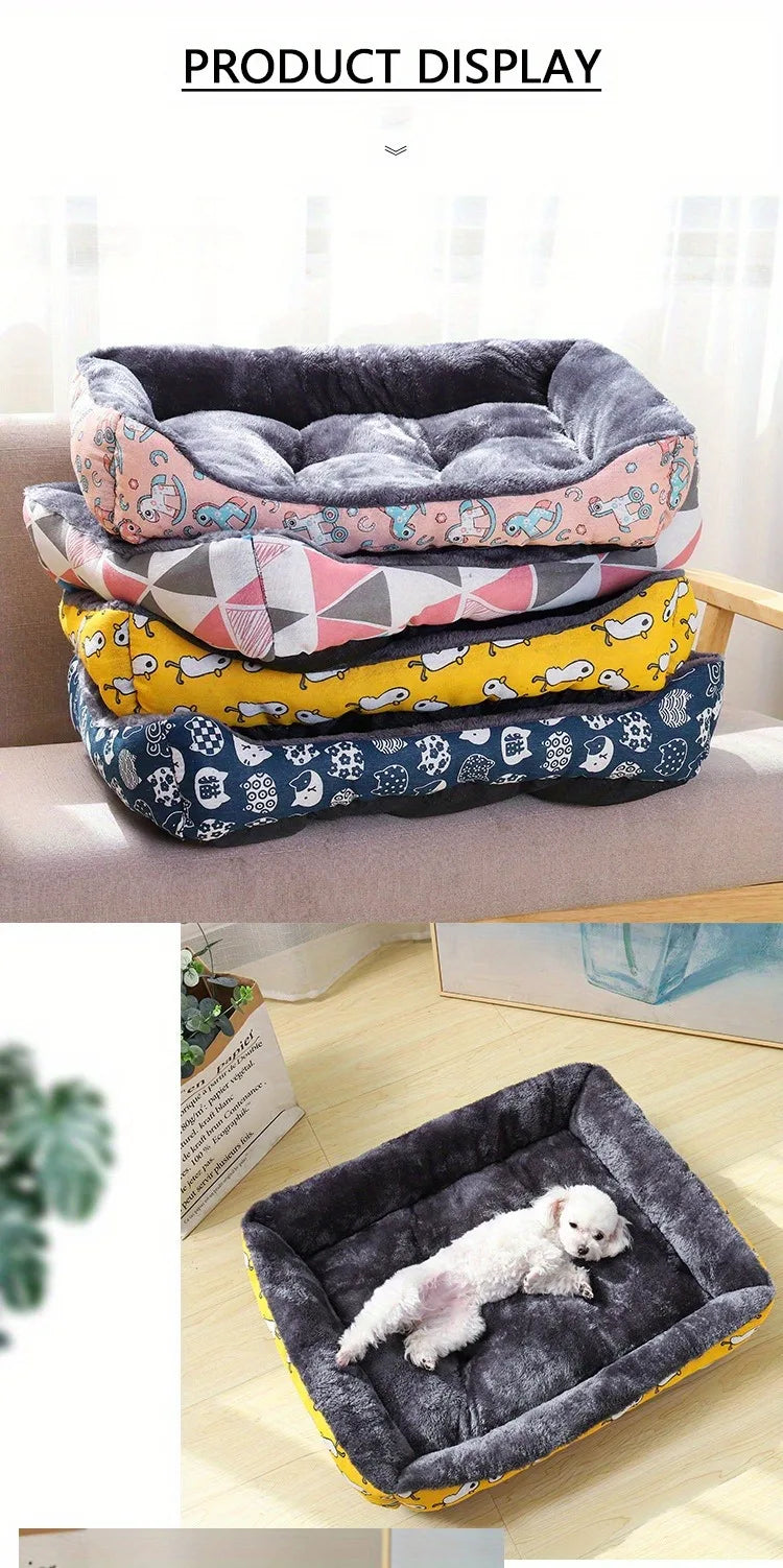 Printed Winter Pet Bed Sofa Mat for Dogs and Cats