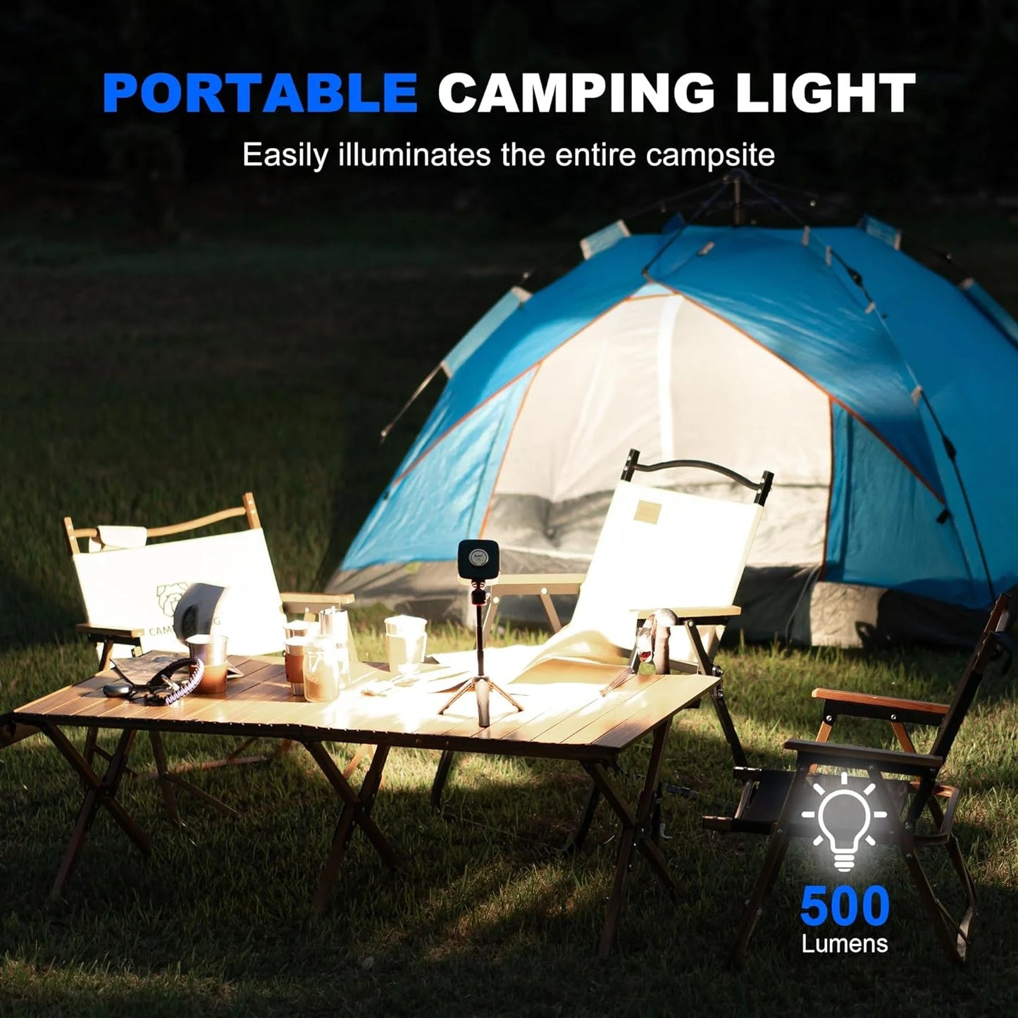 500 Lumen Rechargeable Camping Lantern With Power Bank