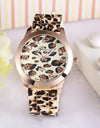 Geneva Watch Leopard Print Silicone Watch Fashion Casual Student Watch Leopard Print Color Quartz