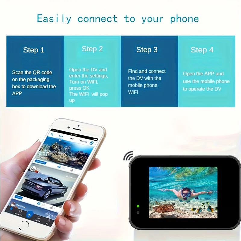 5K Magnetic Action Camera with Dual Touch Screen 4K60FPS 6-Axis EIS Waterproof Sports Camera for Cycling Vlog