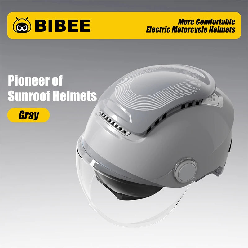 Open Face Electric Bike Helmet With Dual Visor