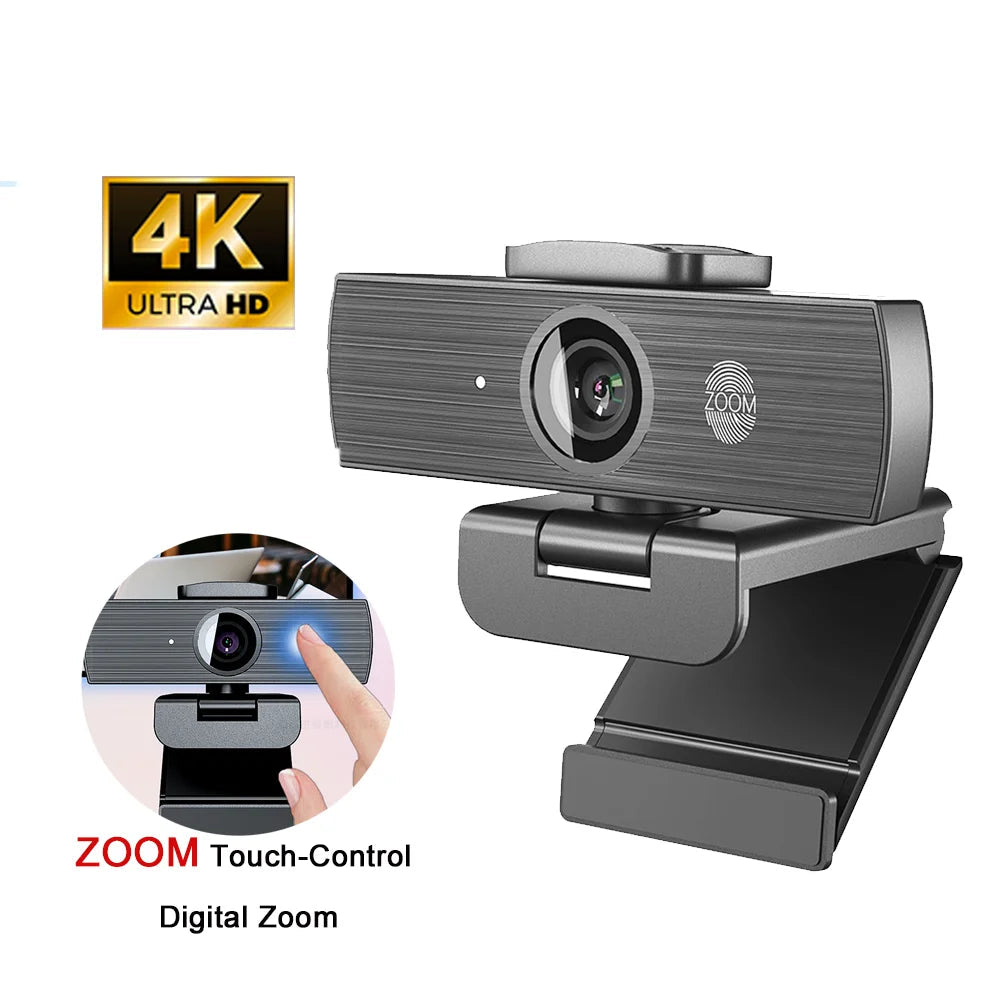 4K Webcam Mini Camera for Pc Autofocus megnetic Privacy Cover Dual Microphone for Live Streaming Online Class Video Conference