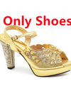 Style Matching Bag and Shoes Set Italian Women Design Shoes Matching Bag Decorated with Rhinestone Luxury Pumps Women