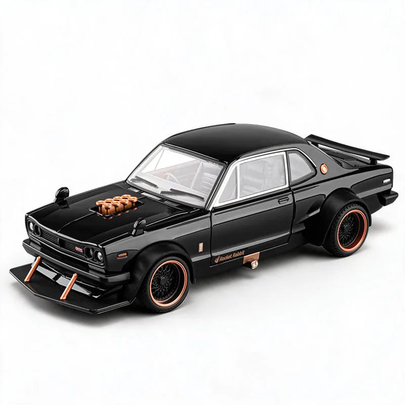 1 22 Scale Skyline 2000 GTR KPGC10 V8 Modified Diecast Pull Back Model Car with Sound and Light