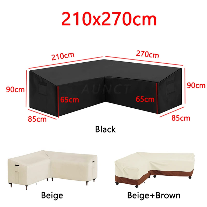 L Shape Corner Outdoor Sofa Cover Waterproof Rattan Corner Furniture Cover V Shape Sofa Table Chair Protective Dust Covers