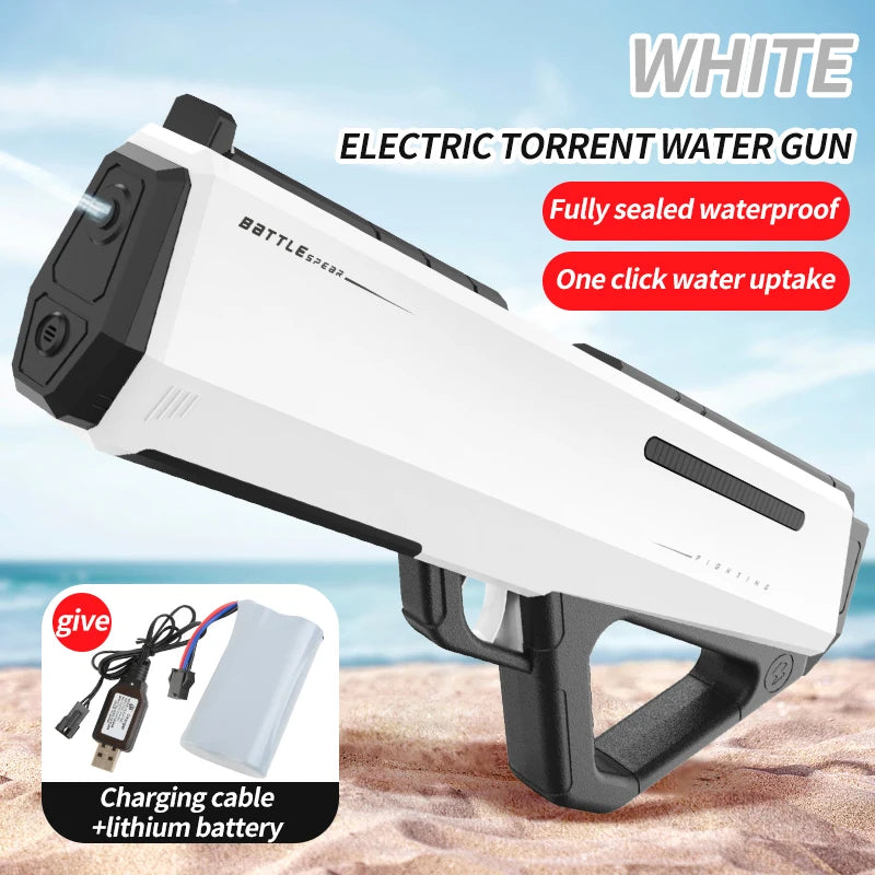 Fully Automatic Electric Water Gun – Rechargeable Continuous Firing Water Blaster for Summer Outdoor Activities