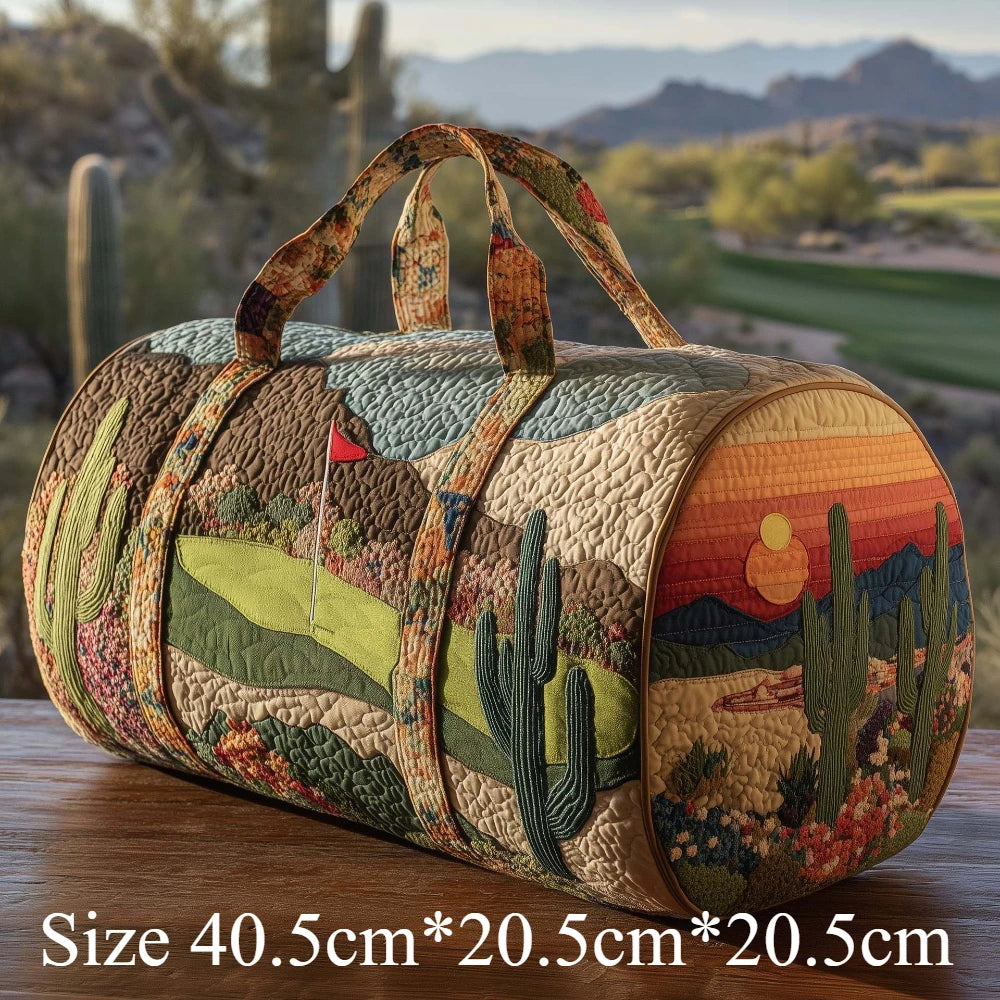 Scenic Duffle Bag Quilted Travel Tote Nature Landscape Forest Bear Desert Artistic Weekender Bags Men Women Camping Road Trip
