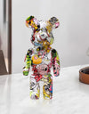 27cm Graffiti Bear Figurine Home Decoration Animal Statue Storage Money Jar Modern Room Sculpture Table Decor  Statues