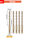 Hex Masonry Drill Bits 1/4 Shank Titanium Steel Metal Cross Drill For Glass Ceramic Concrete Brick Hard Drill Bit Tool