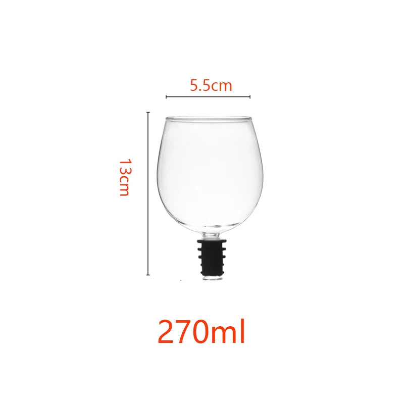 270/500ml Red Wine Glass Goblet To Drink Straight From The Bottle Drink Directly Clear Champagne Glass Cup With Silicone Seal