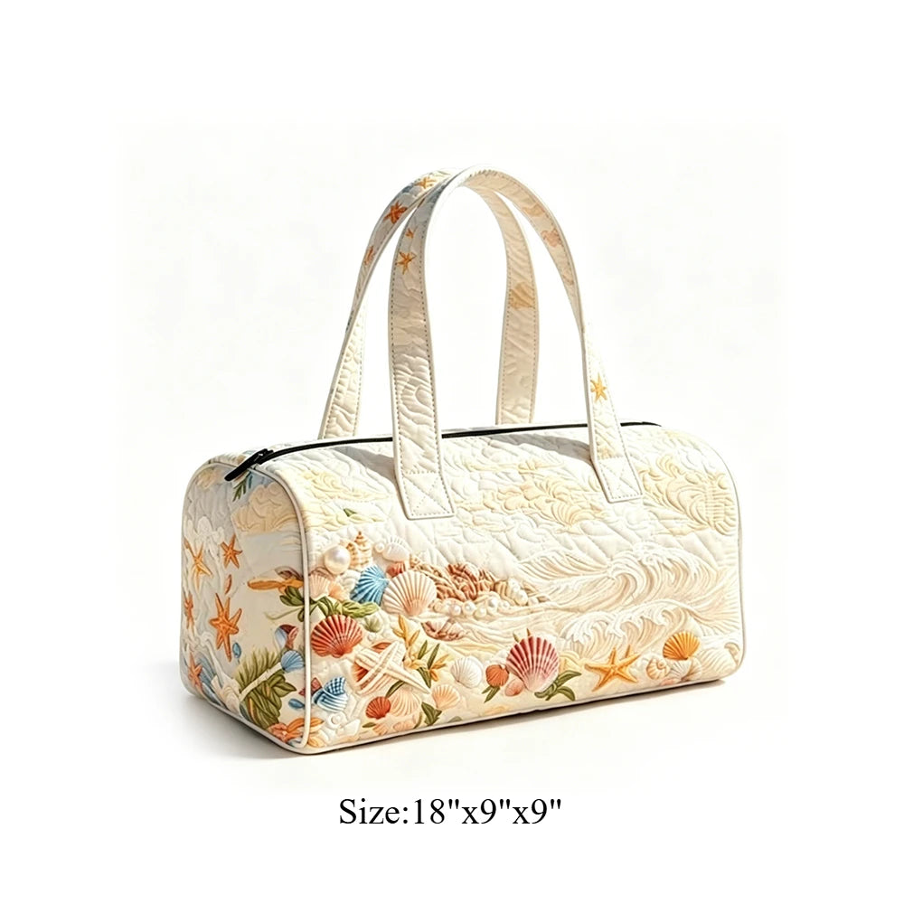 Cute Dachshund Dog Print Quilted Duffel Bag Rainbow Striped Pet Lover Travel Lightweight Polyester Weekender Bag for Women Girls