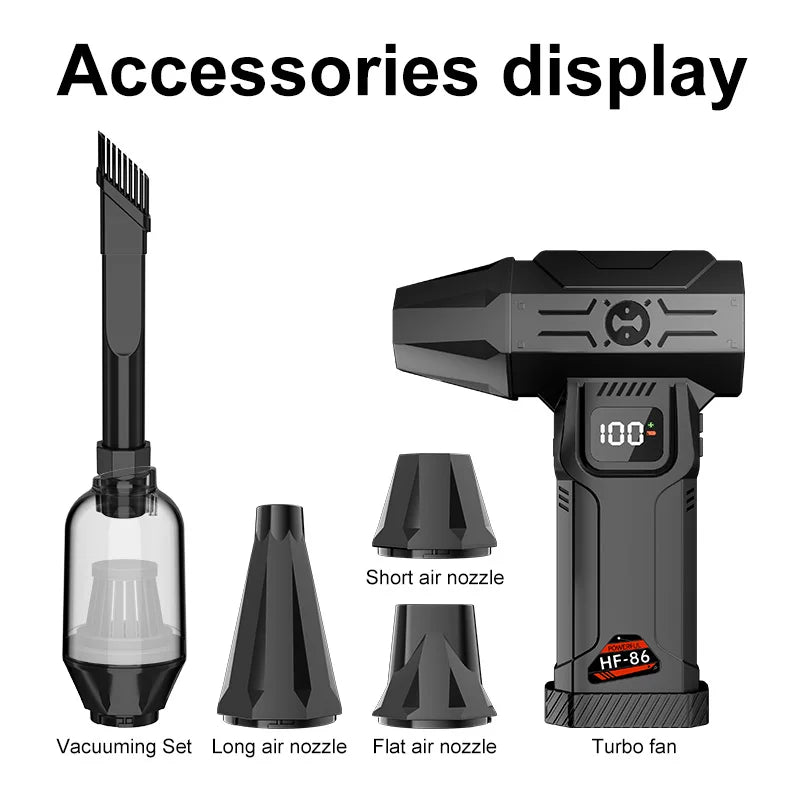 HFX-05 Powerful Turbo Fan, 700g Shock Pressure Brushless Motor, Portable Vacuum Cleaner, Cordless Compressed Air Dust Collector