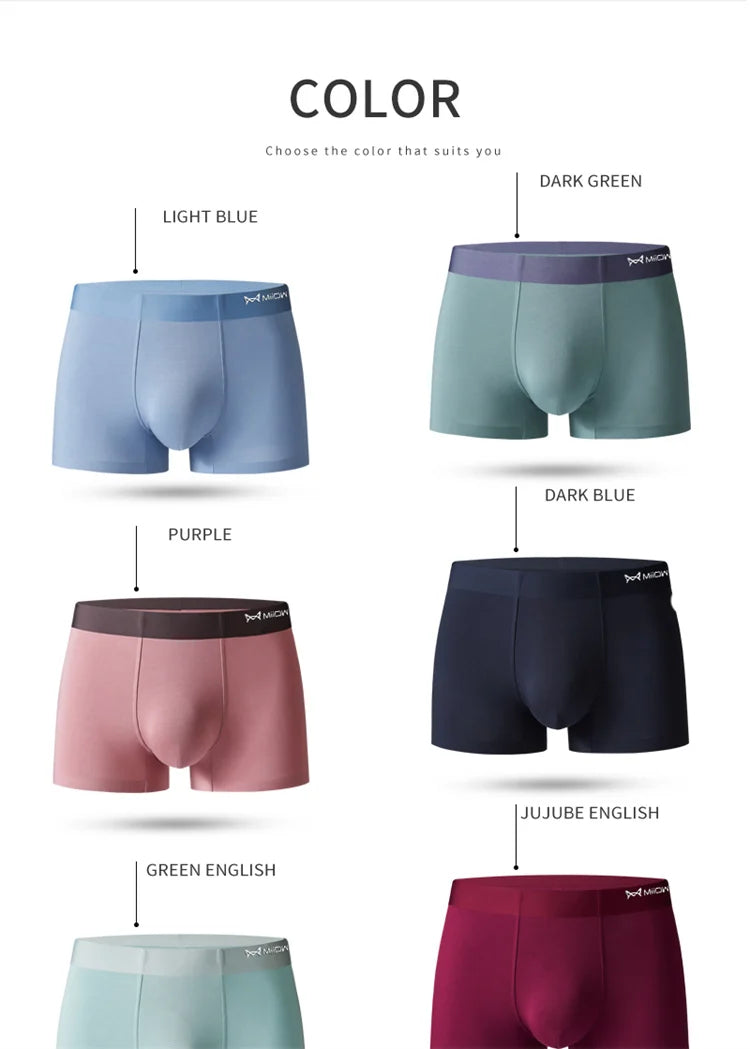 3-Pack Men’s Modal Graphene Boxer Shorts – Antibacterial Crotch, Comfortable Fit