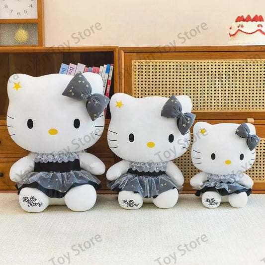 Black Gold Cat Character Plush Stuffed Doll Toy