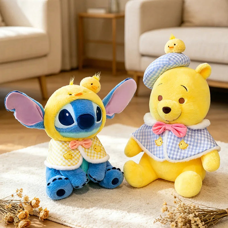 Disney's popular cute Stitch and Winnie plush toys, cute Winnie the Pooh dolls, girls' holiday and birthday gifts