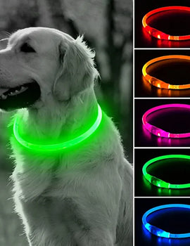 Led Dog Collar Luminous Usb Cat Dog Collar 3 Modes Led Light Glowing Loss Prevention LED Collar For Dogs Pet Dog Accessories