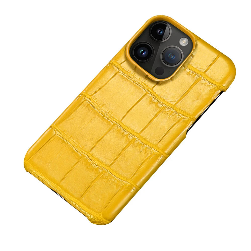 Crocodile Real Leather Cases for iPhone 16 15 Pro Max 14 pro max Genuine Leather Fundas Back Bover